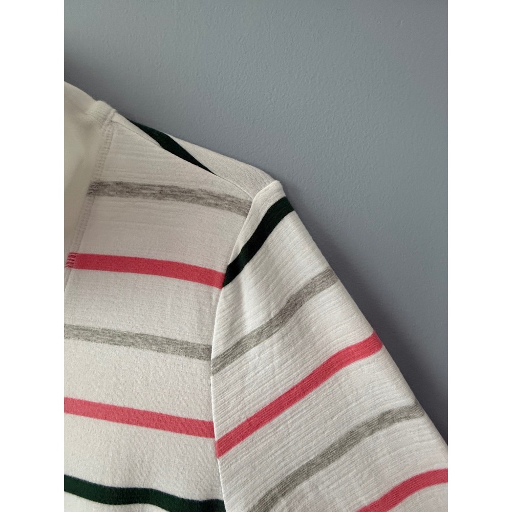 Women's Talbots Quarter Zip Striped Sweatshirt UPF 50+ Long Sleeve Size Medium - Picture 7 of 13